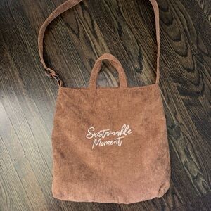 Brown Corduroy Tote Bag
